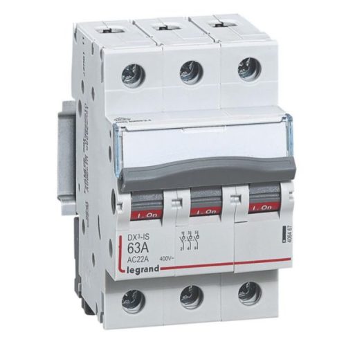 LEGRAND DX Isolator Switch 3P 63A – IP20 protection – toggle control – suitable for distribution board installation-Legrand