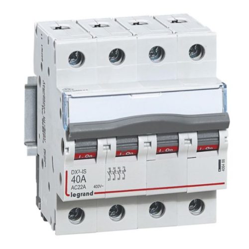 LEGRAND DX isolator switch 4P 40A – IP20 protection – toggle control – suitable for distribution board installation-Legrand