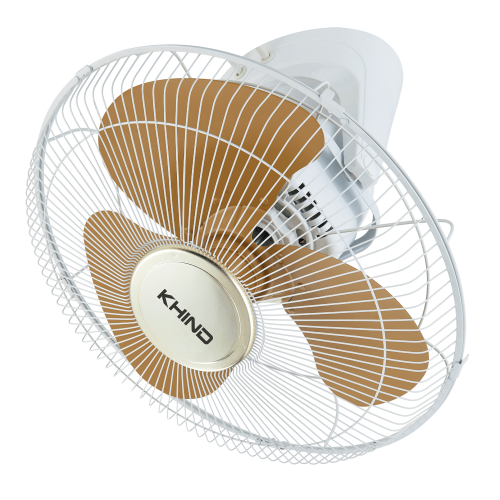 KHIND 16″ Auto Fan, 100 % Pure Copper Motor, 3 Leaf Metal Blade, White and Gold-Khind