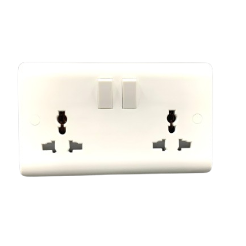 13A 2 Gang Switched Multi Function socket UN – Snowlite
