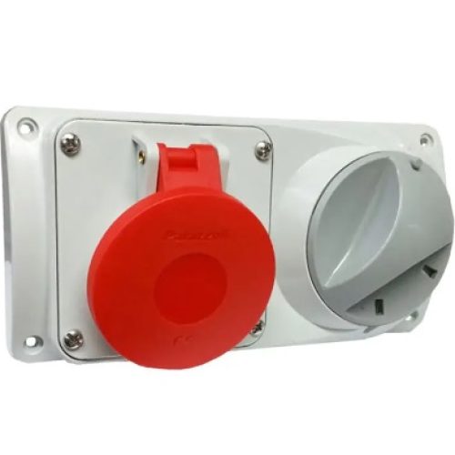 PALAZOLLI PRIMA SWITCHED SOCKET WITH MECHANICAL INTERLOCK – P493146-Snowlite