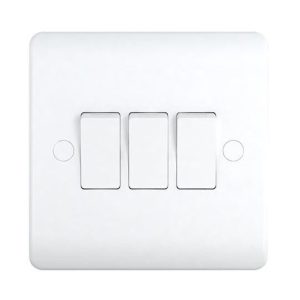 10A Switch 3 Gang 1 Way -Snowlite
