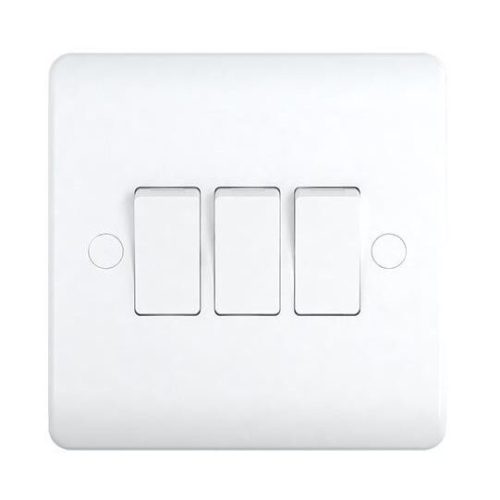 10A Switch 3 Gang 1 Way -Snowlite