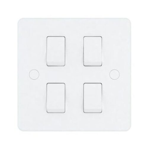 10A Switch 4 Gang 1 Way – Snowlite