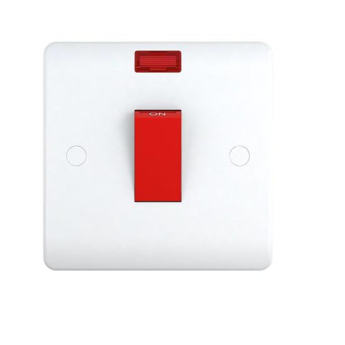 45A 1 Gang Double Pole Switch with Neon(3X3) – Snowlite