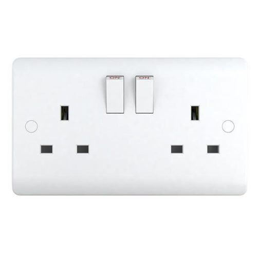 13A 2 Gang Switch socket Double Pole – Snowlite
