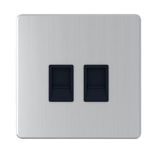 2 Gang Data Socket RJ45 Cat6 Silver – Snowlite