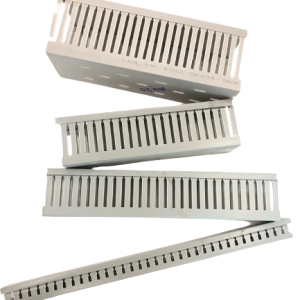 Volt 25mm X 60mm Slotted Panel Trunking - Open Slot, PVC, Grey-Volt
