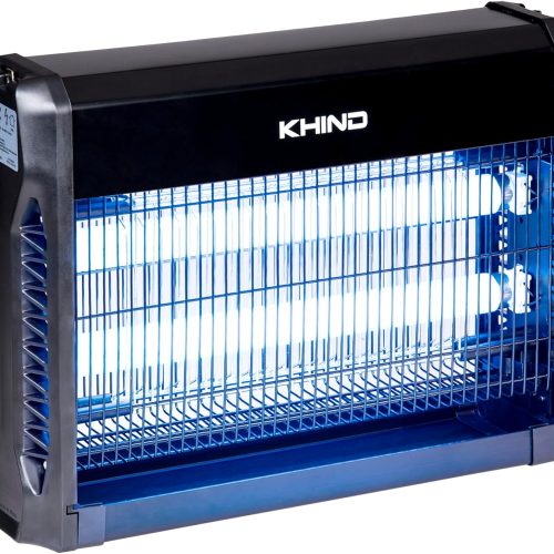 KHIND Insect Killer/Zapper, 2x10W T8 Tube, Fire Retardant Plastic and Metal Body, No Radiation, Non Toxic, Chain for Hanging, 80sq.m Coverage, Black – IK7102-Snowlite